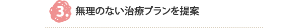 3.無理のない治療プランを提案